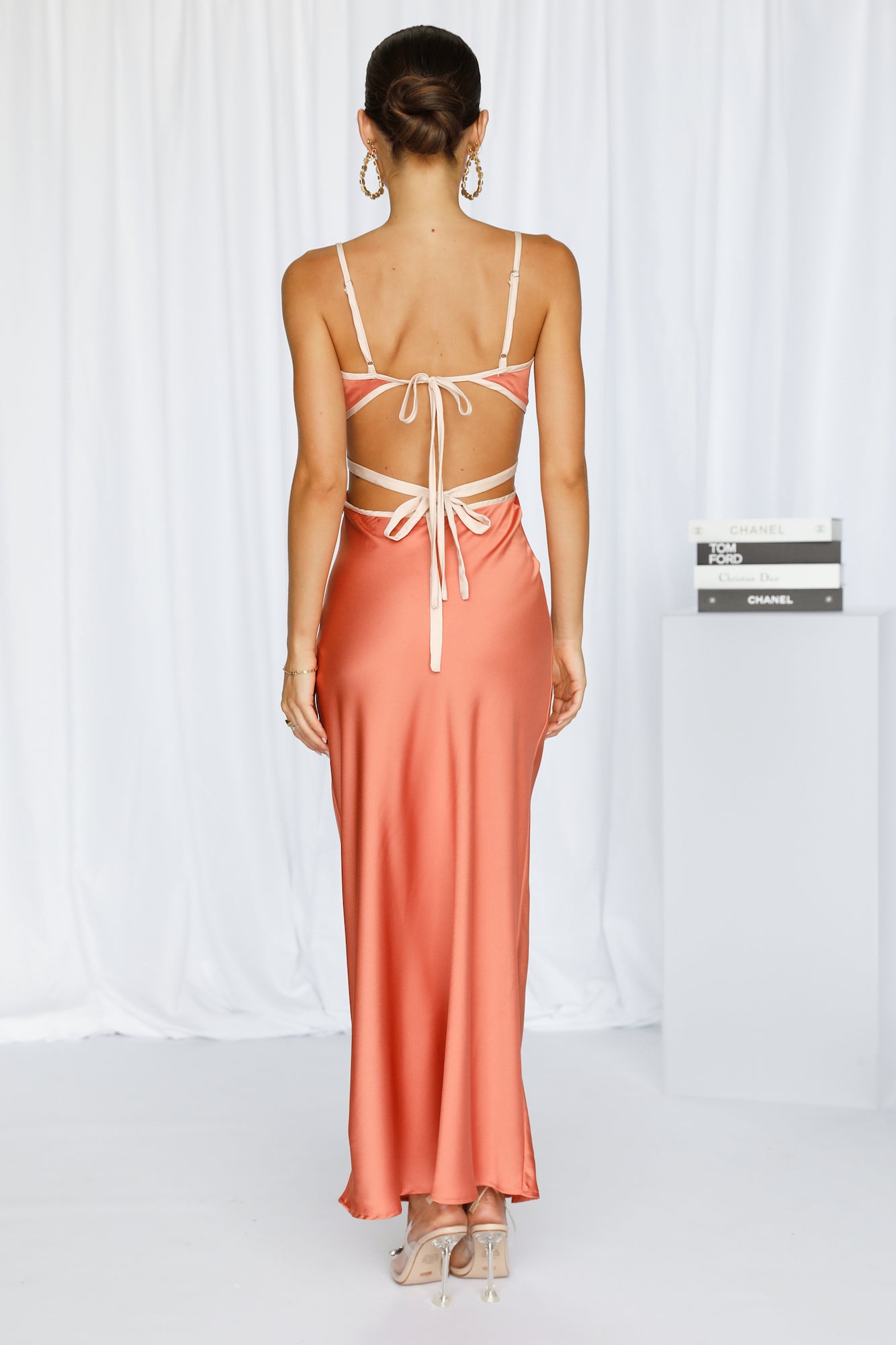 Imaginary Nights Midi Dress Coral