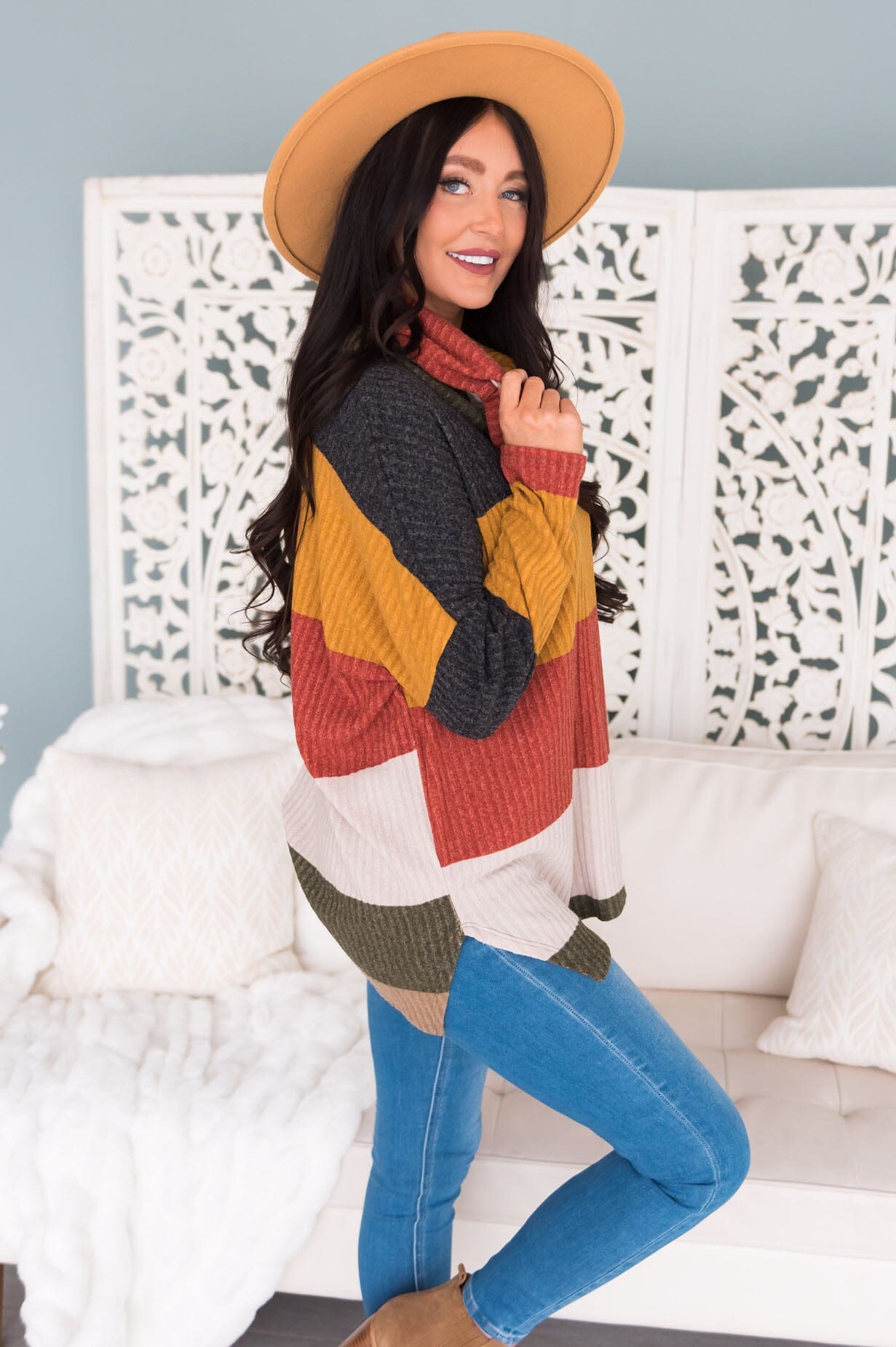 Cozy Warm Wishes Modest Sweater