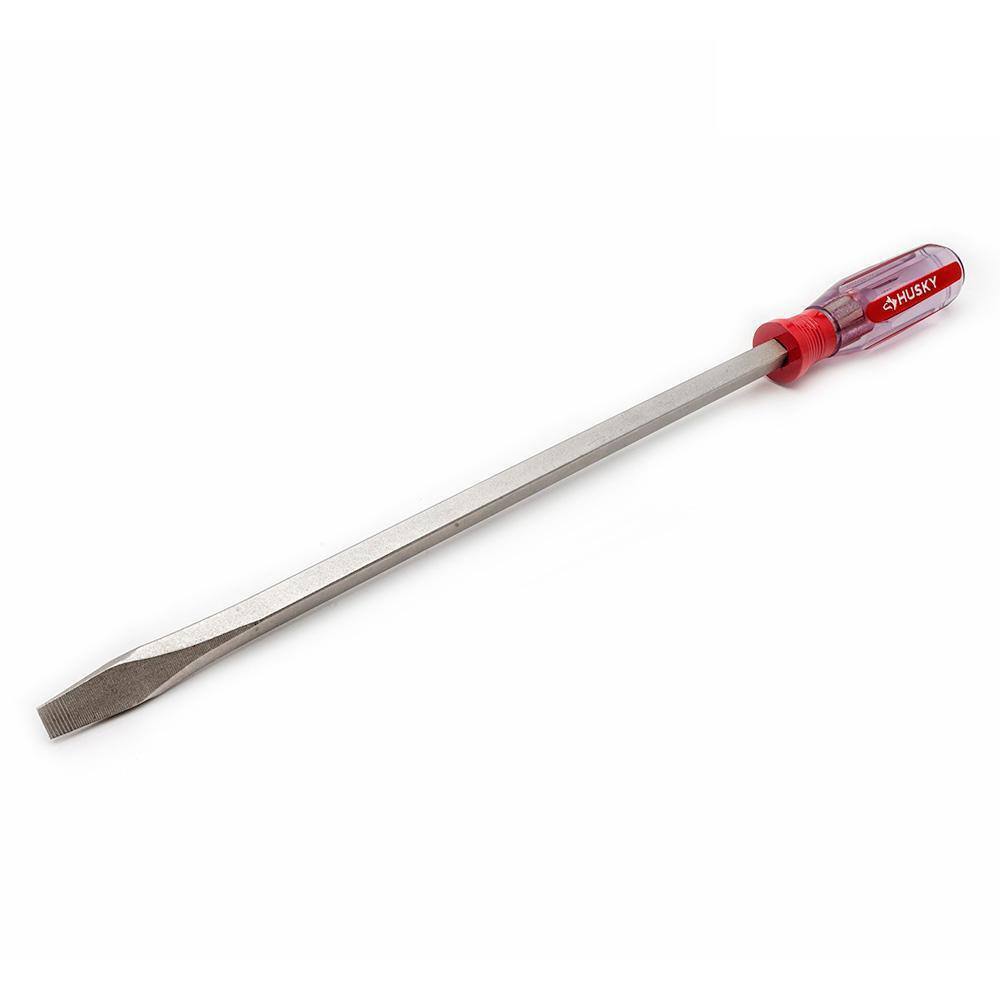 Husky 38 in. x 12 in. Square Shaft Standard Slotted Screwdriver H38X12FHSD