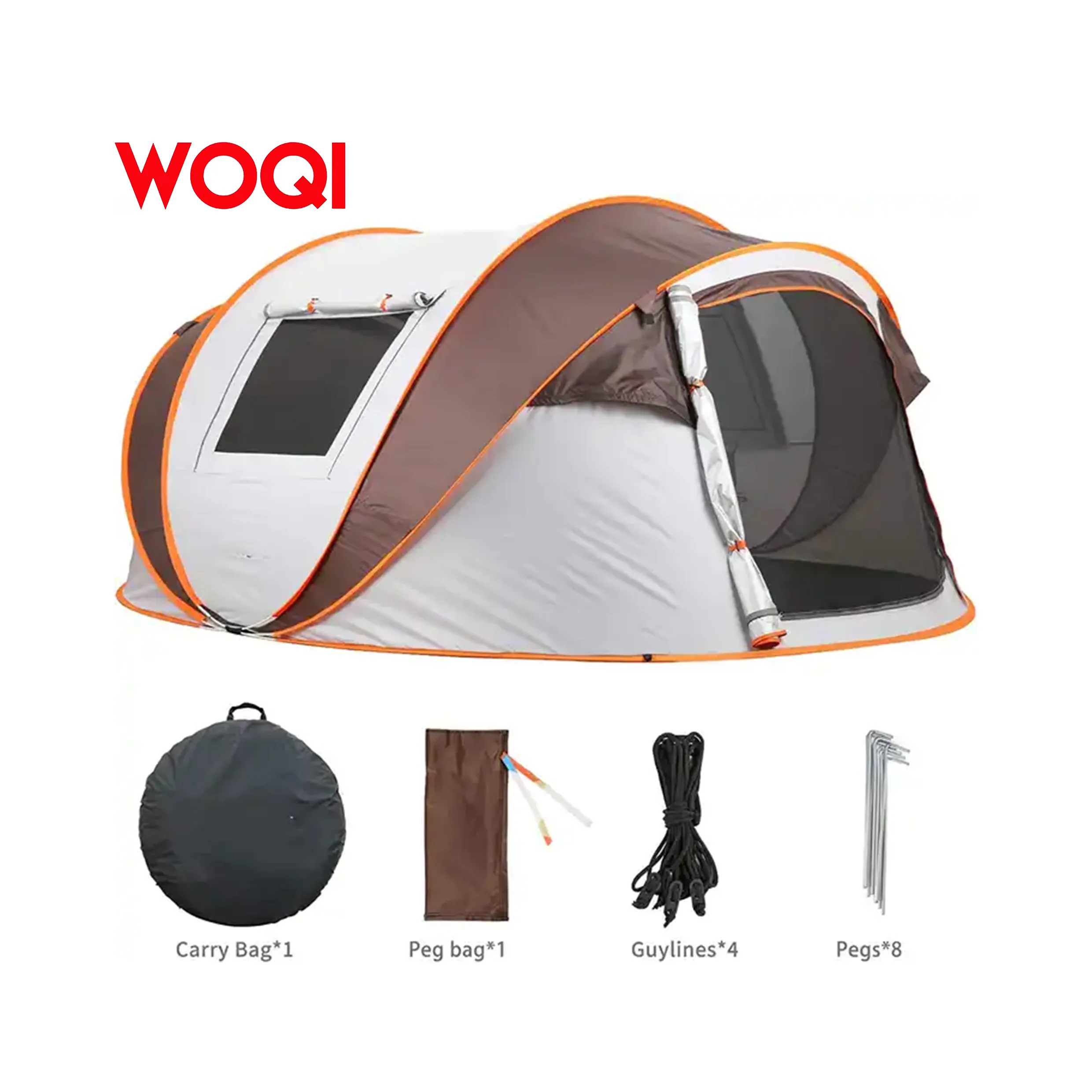 WoqiLuxury 4 Person Portable Foldable Automatic Family camping tent pop up instant automatic tents