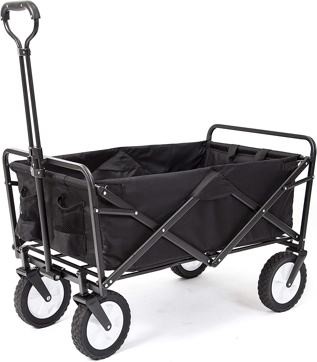 MacSports Collapsible Folding Outdoor Utility Wagon， Black