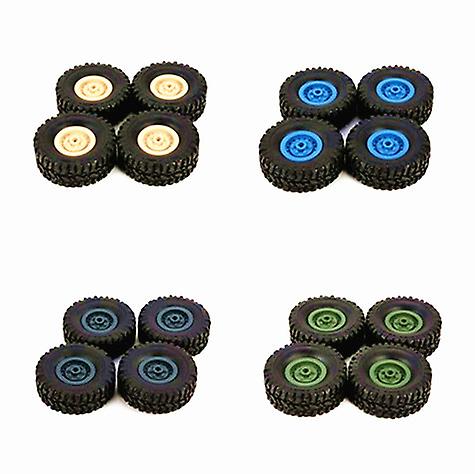 4pcs Rubber Wheel Rim Tire Tyre For Rc 1/16 Climbing Crawler Car Wpl B-1/b-24/c-14/c-24/b-16 Truck Part Spare Part Accessories