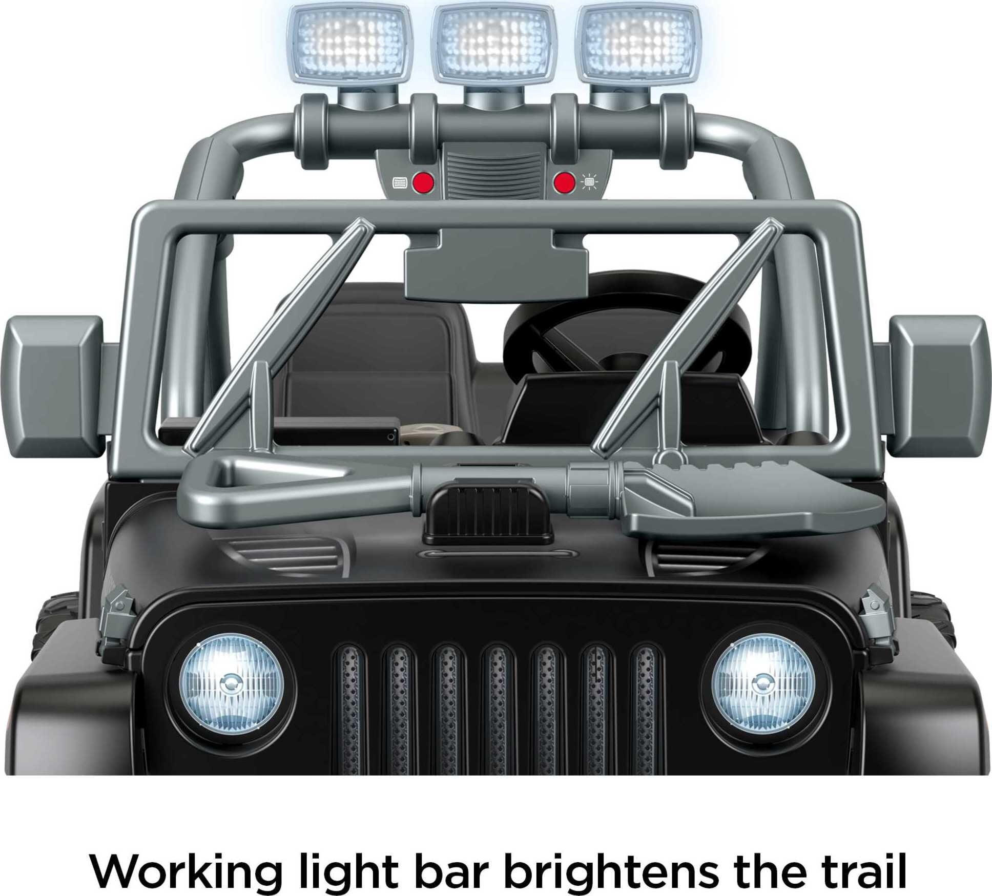 Power Wheels Jeep Wrangler Willys Battery-Powered Ride-On Vehicle with Lights & Sounds, Black