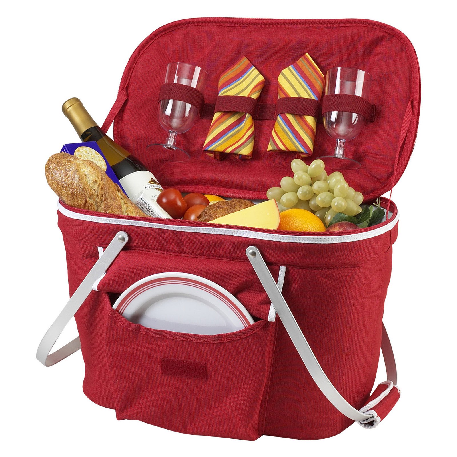 Picnic at Ascot Collapsible Insulated Picnic Basket for 2