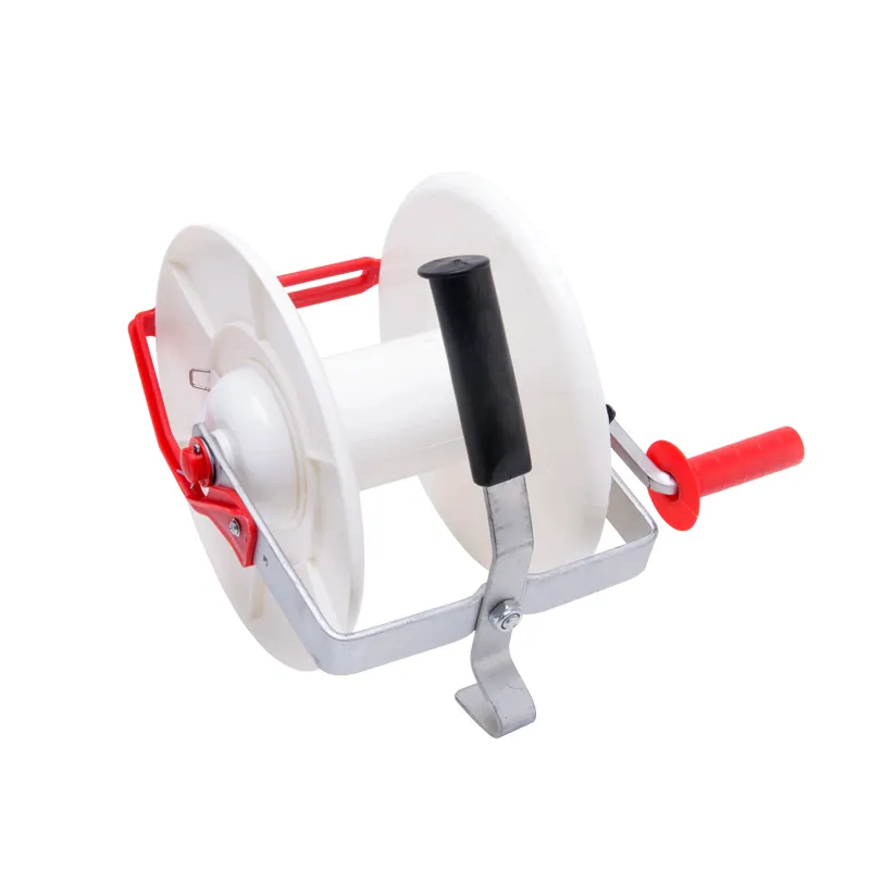 Customized easily assembled plastic geared electric fence reel for polywire