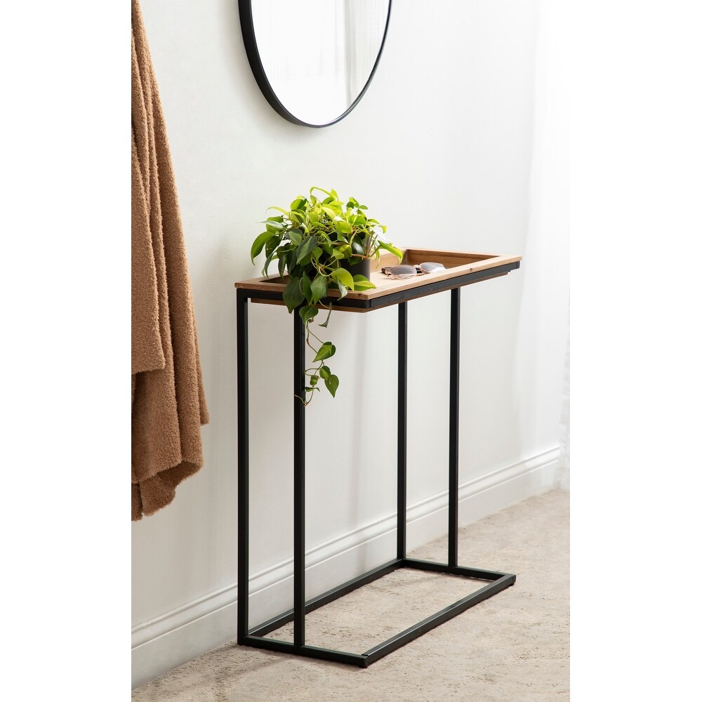 Kate and Laurel Lockridge Wood and Metal Console Table   28x13x31