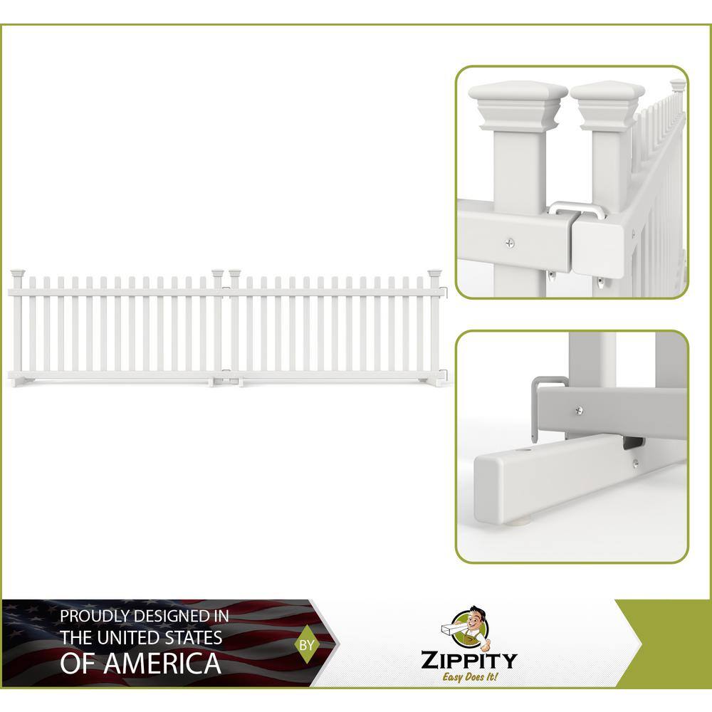 Zippity Outdoor Products Portable Puppy 2 ft. x 4 ft. White Vinyl Fence Panel Kit (2 Pack) ZP19055