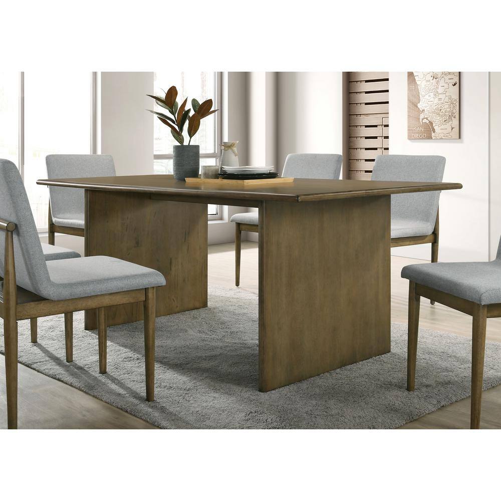 Furniture of America Betsy 7-Piece Natural Tone Mid Century Modern Dining Table IDF-3244NT-T7PC