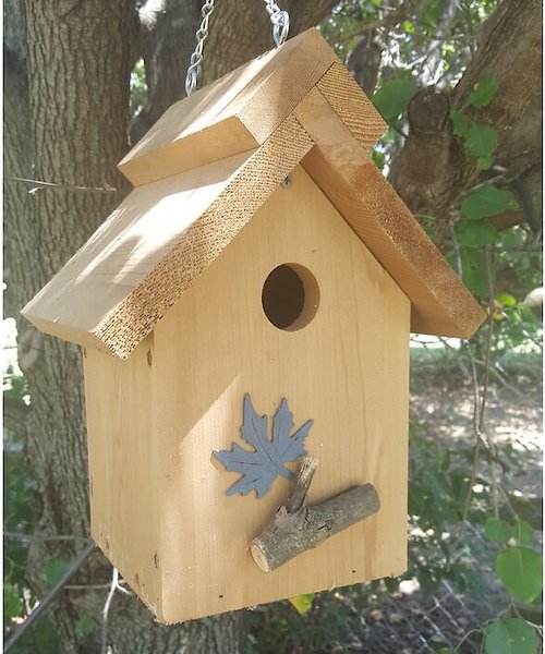 Bird Houses by Mark Peaked Roof Cedar Bird House