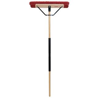 HARPER 24 in. Premium All-Purpose HardwoodSteel Handle Push Broom for Dust and Gravel 20201040