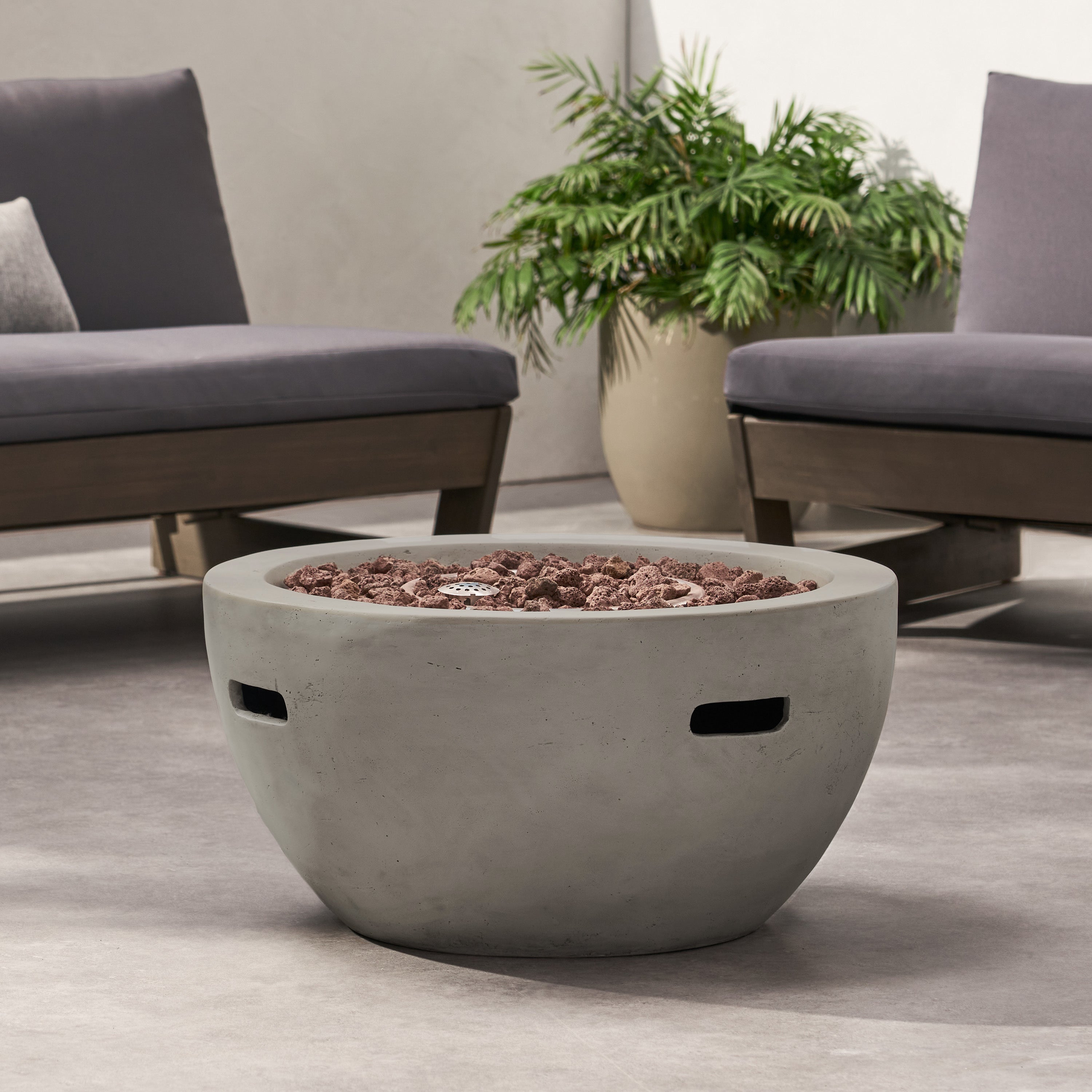 Toulouse Outdoor 40,000 BTU Lightweight Concrete Fire Pit Bowl (No Tank Holder)