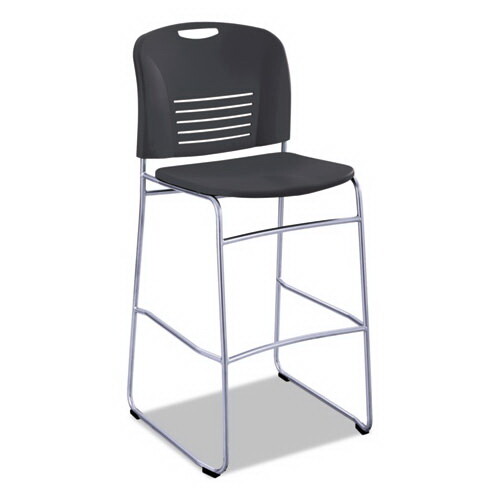 Safco 4295BL Vy Sled Base Bistro Chair  Black Seat...