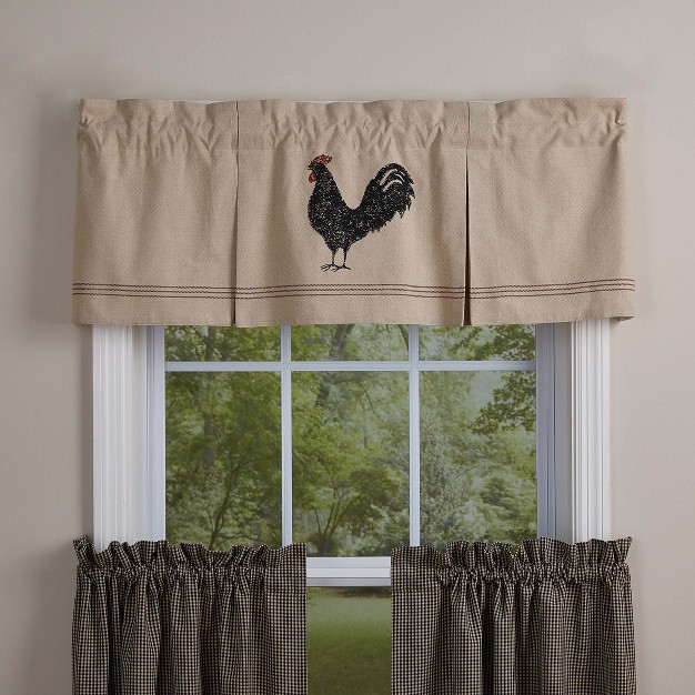 Park Designs Chicken Hen Pecked Lined Pleated Valance Rooster