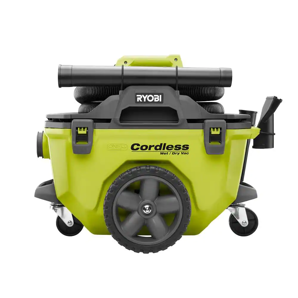 Ryobi ONE+ 18V 6 Gal. Cordless Wet/Dry Vacuum (Tool Only) With Hose， Crevice Tool， Floor Nozzle and Extension Wand