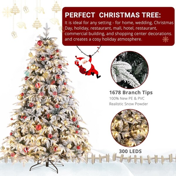 7ft 1687 Branches 450 Lights Warm Color 8 Modes Christmas Tree