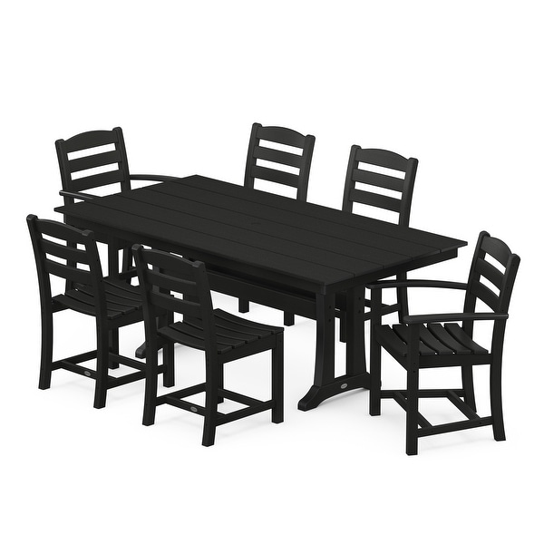 POLYWOOD La Casa Café 7Piece Farmhouse Trestle Dining Set