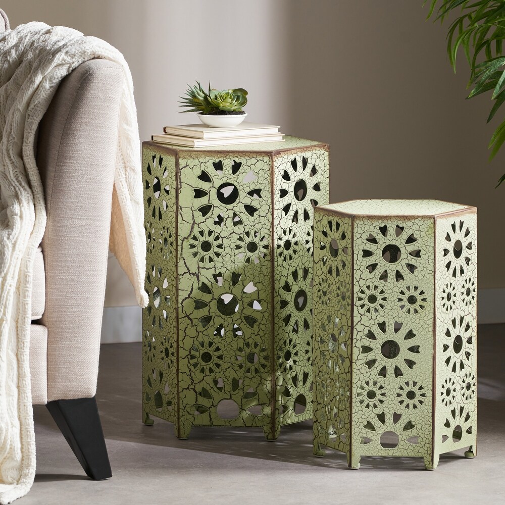 Eliana Outdoor 12 inch and 14 inch Nested Side Table Set by Christopher Knight Home