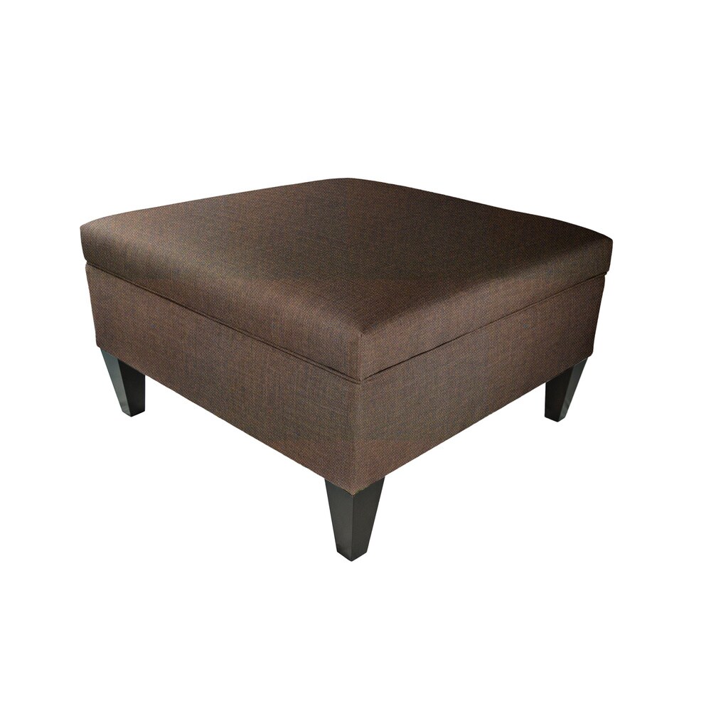 MJL Furniture Manhattan Espresso Upholstered Organizational Cocktail Ottoman Table