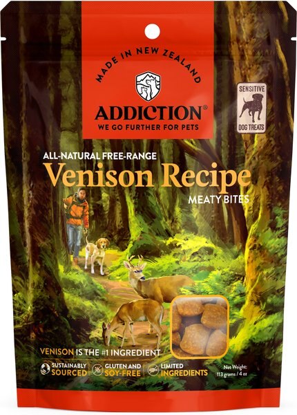 Addiction Meaty Bites Venison Grain-Free Dog Treats