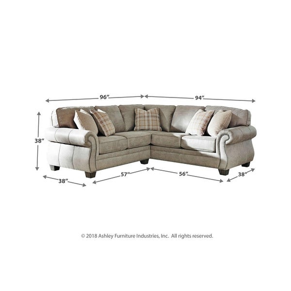 2-piece Steel Grey Sectional with Right-facing Sofa