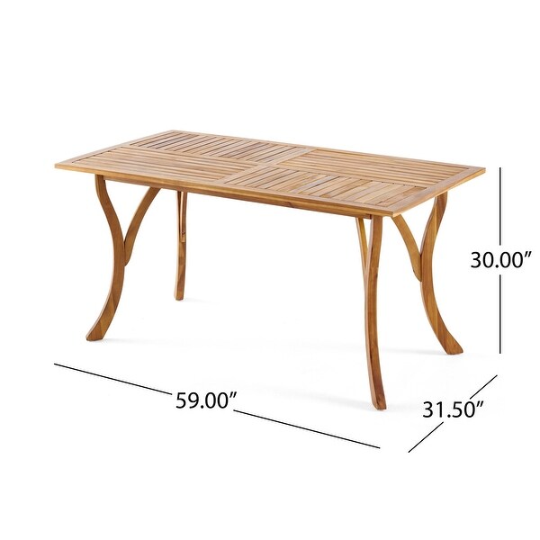 59Inch Rectangular Wood Patio Table for Outdoor Dining