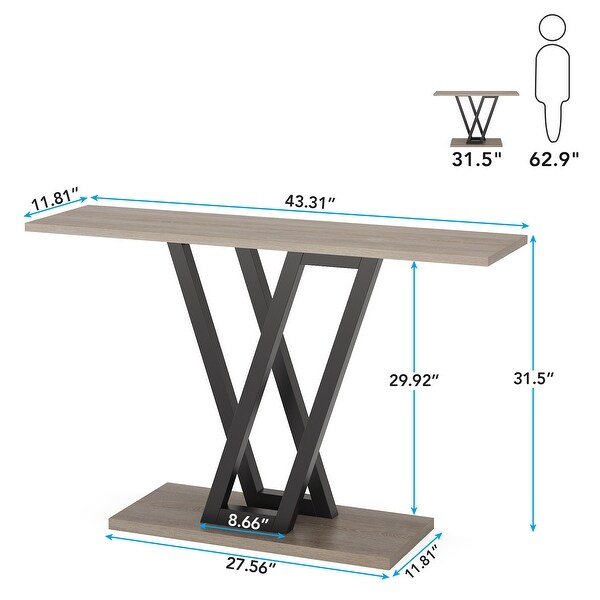 Console Sofa Table， Industrial Entryway Table for Hallway