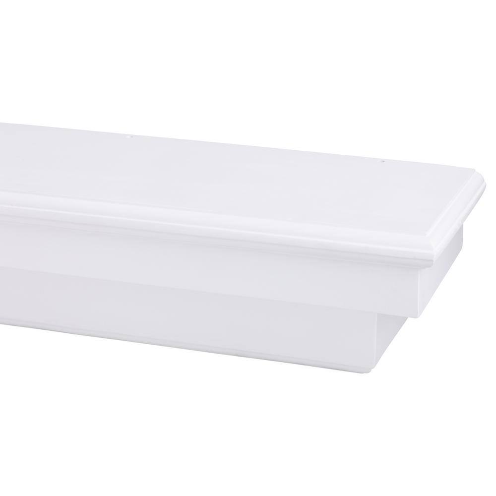 Dogberry Collections 48 in. White French Corbel Mantel Shelf m-fcor-4877-whit-none