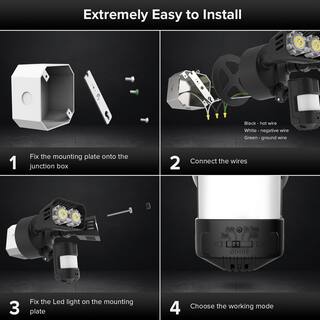 SANSI 18-Watt 1800 Lumens 180 Black Motion Sensor Outdoor Integrated LED 5000K Waterproof Dusk to Dawn Flood Light 01-04-001-011802