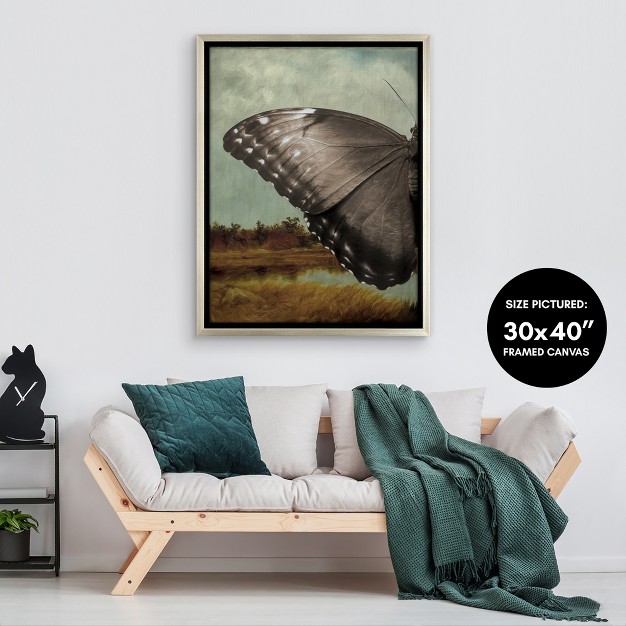 Americanflat Butterfly Landscape I By Chaos amp Wonder Design Floating Canvas Frame Modern Wall Art Decor