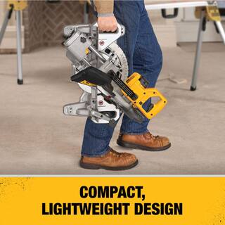 DW 20V MAX Cordless 7-14 in. Sliding Miter Saw (1) 20V MAX Compact Lithium-Ion 4.0Ah Battery and 12V to 20V MAX Charger DCS361BWDCB240C