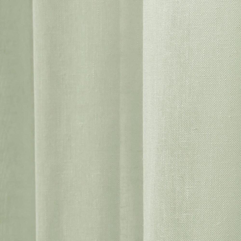 Aurora Home Ruffle Border Linen Look Curtain Panel Pair   52\