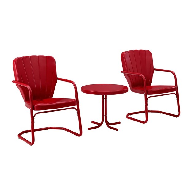 Ridgeland 3pc Outdoor Seating Set Red Crosley