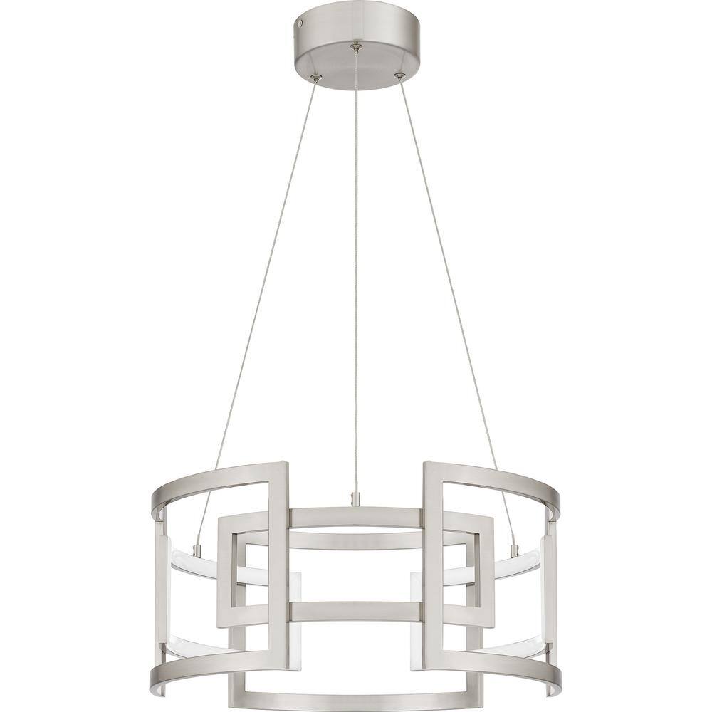 Hampton Bay Tercero 23-Watt Brushed Nickel Integrated LED Pendant HD6246A1