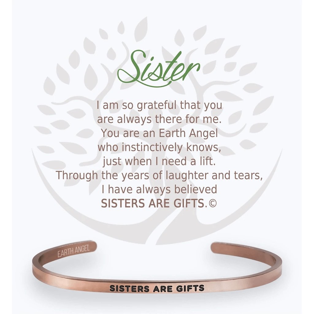 Earth Angel  Sister Cuff Bracelet in Rose Gold