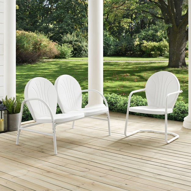 Griffith 2pc Outdoor Seating Set White Crosley