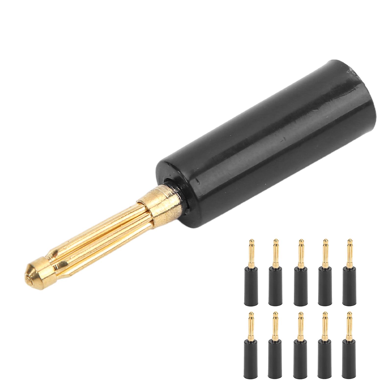 4mm 7 Pin Gold Plating Banana Plug Solderless Speaker Cable Connector For Audio Video Receivers Amplifier Home Theaterblack