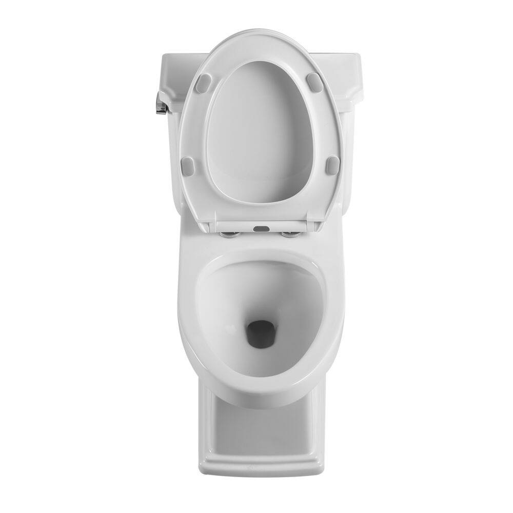 12 in. 1-piece 1.28 GPF Single Flush Elongated Toilet in White Seat Included 22S0902