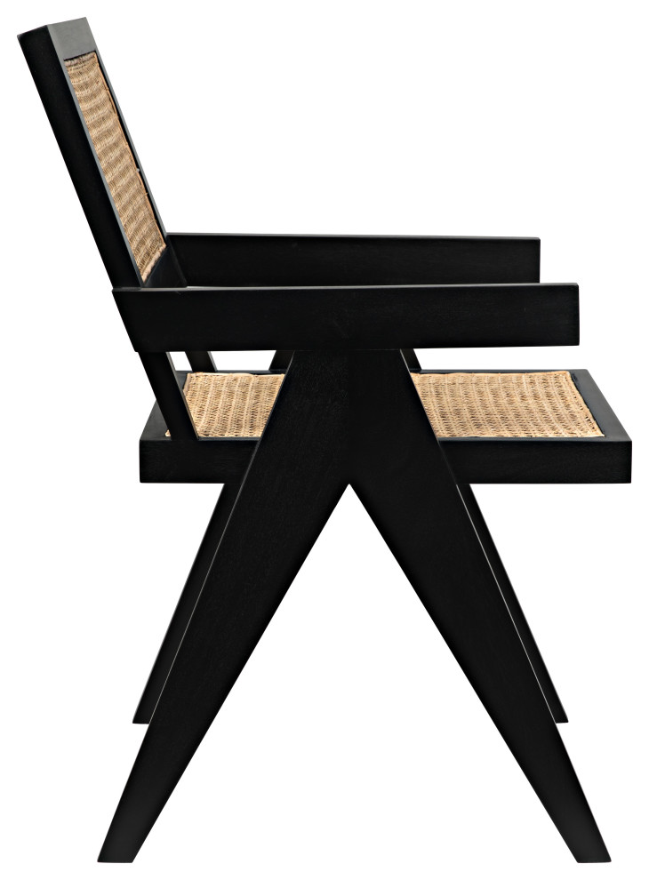 Jude Dining Chair  Black  Caning  35 quotH (GCHA278B YUU6013JWK)   Tropical   Armchairs And Accent Chairs   by HedgeApple  Houzz