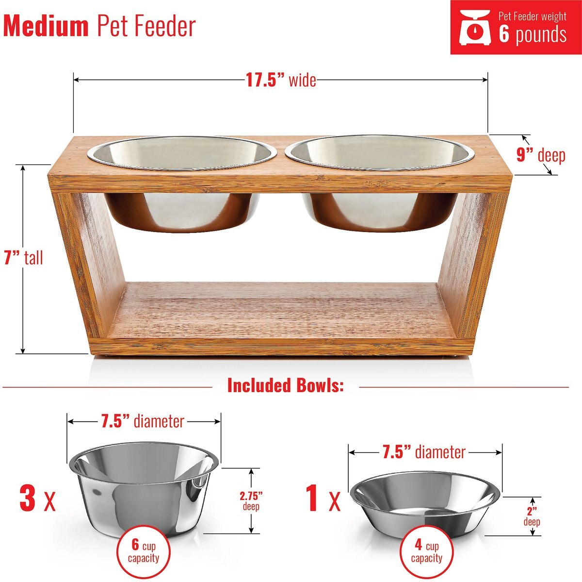 Pawfect Pets Premium Elevated Dog and Cat Diner