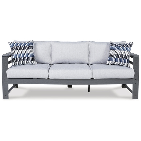 Signature Design by Ashley Amora Charcoal Gray 5Piece Outdoor Seating Package