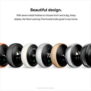 Google Nest Learning Thermostat - Smart Wi-Fi Thermostat - Polished Steel T3019US