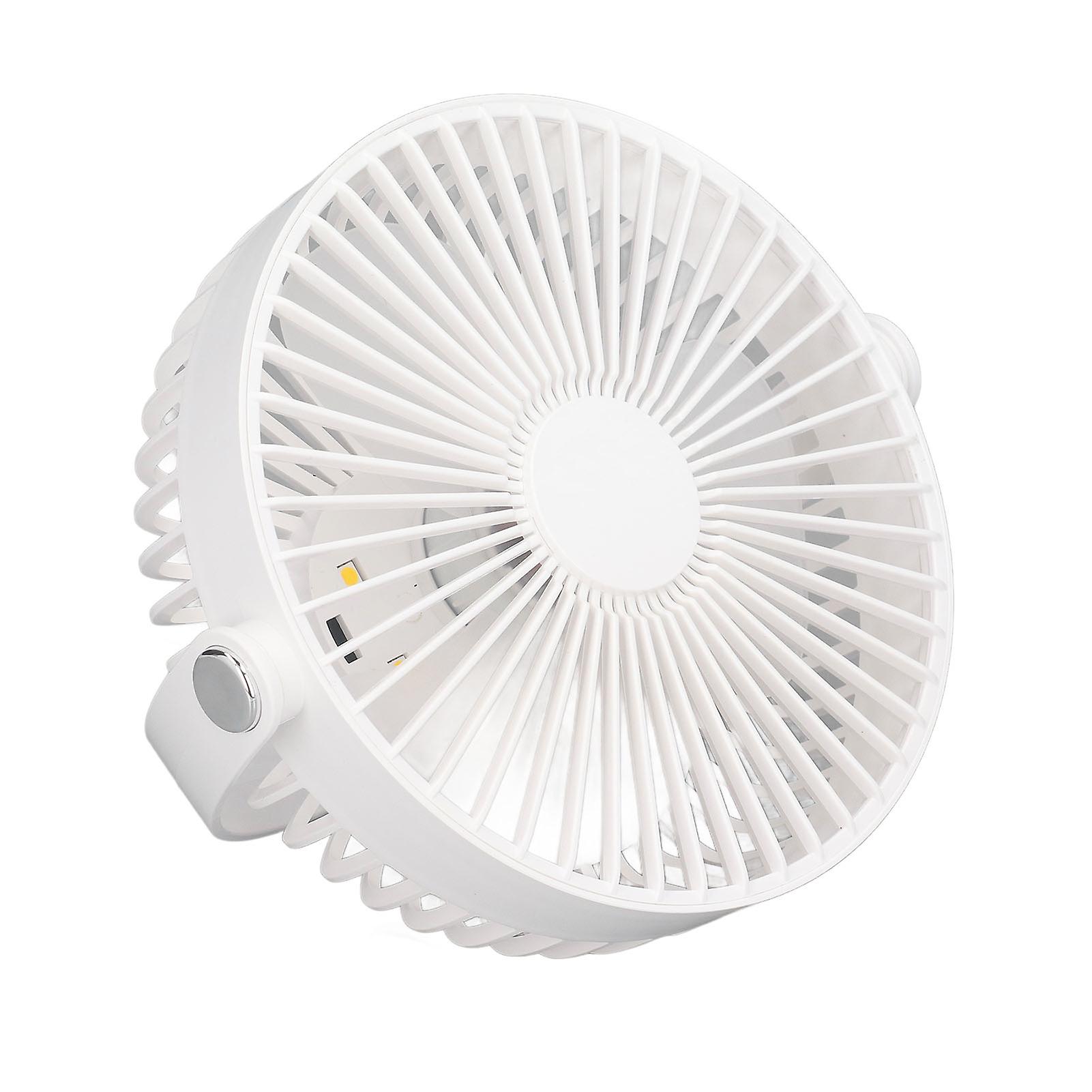 Electric Fan 3 Speeds 360 Degree Adjustable USB Rechargeable Portable Camping Fan with Night Light for Dormitory Camping