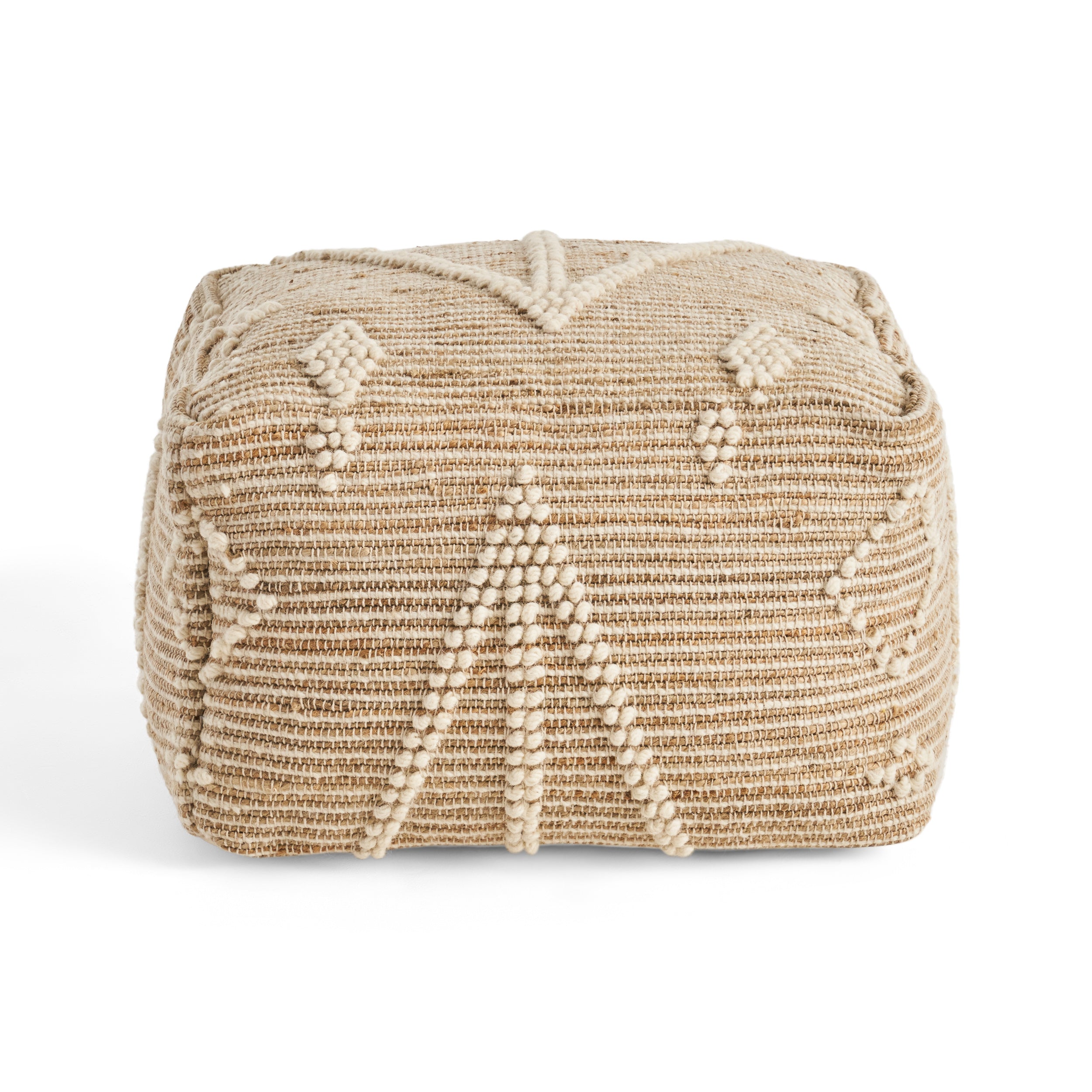 Khalila Boho Wool and Cotton Ottoman Pouf