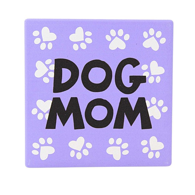 Tabletop Dog Mom Coaster One Coaster 4 Inches Our Name Is Mud 6013765 Stoneware Purple