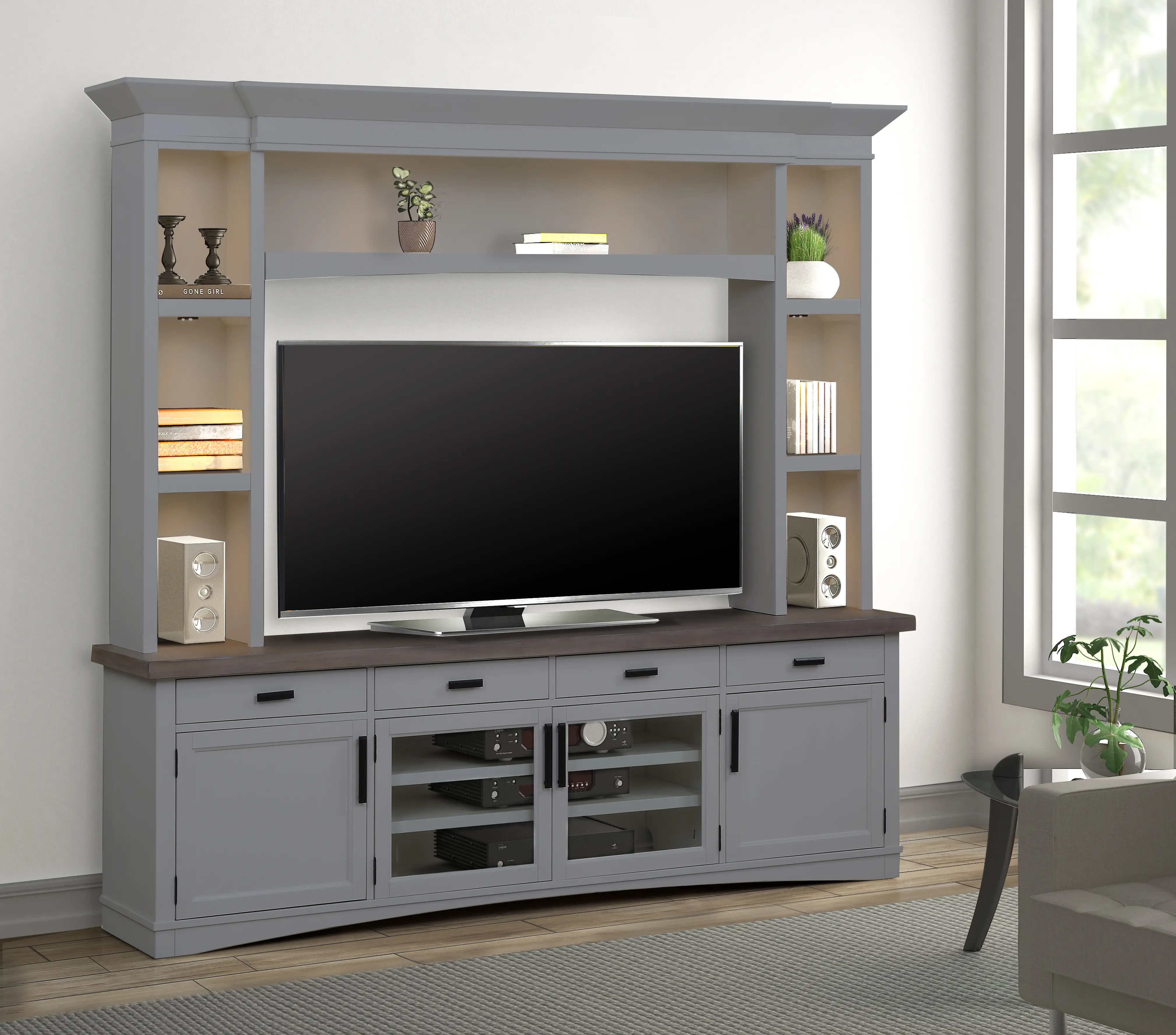 Amy Dove Gray 92 Entertainment Center