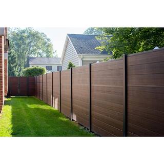 Slipfence Composite 6 ft. H x 6 ft. W x 1 in. Thick Mahogany Composite Tongue and Groove Horizontal Fence Panel SF2-HCPM6