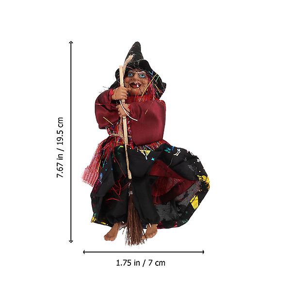 1pc Hanging Witch Broom Decoration Broom Witch Pendant For Halloween Party