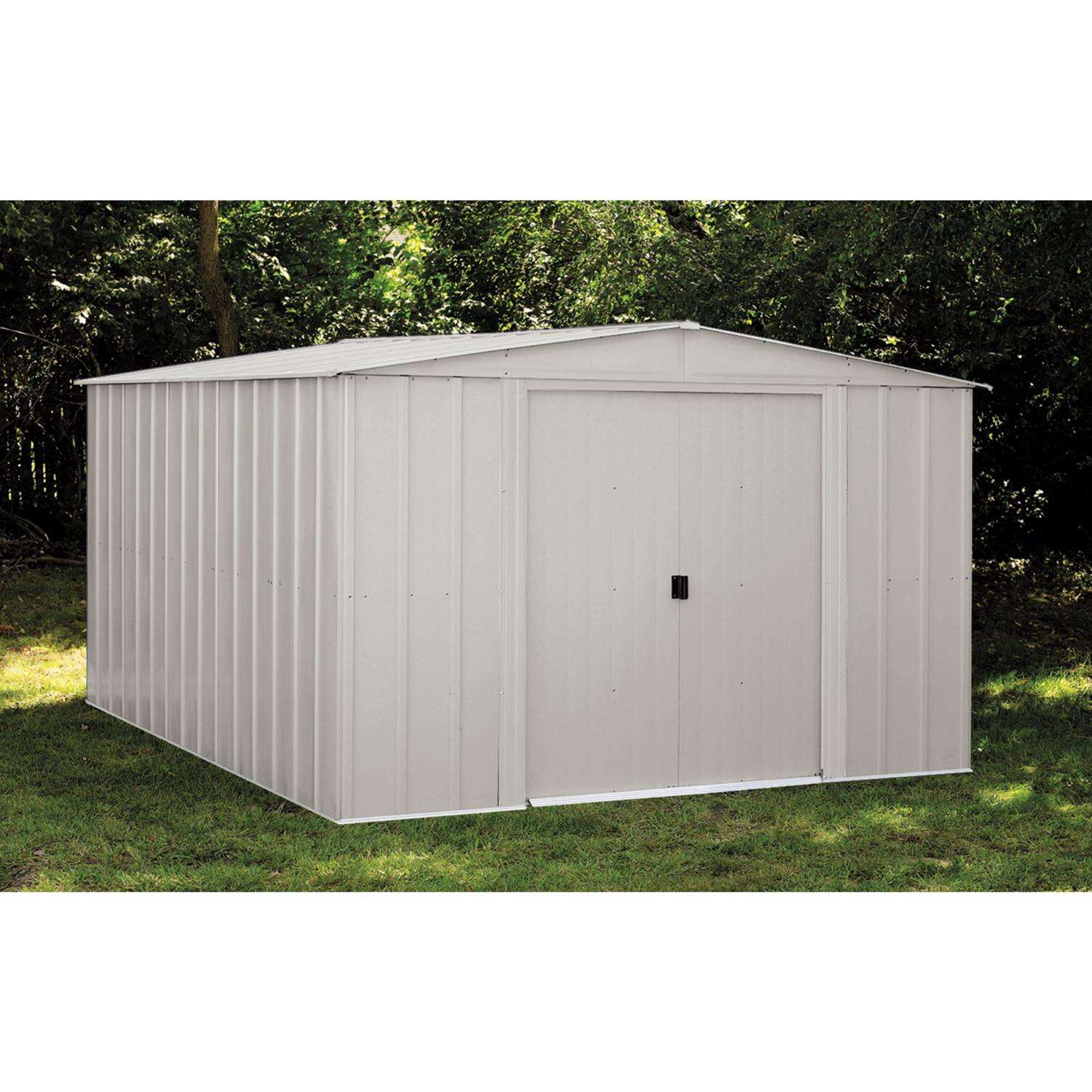 Arrow 10 ft. x 10 ft. Metal Vertical Peak Storage Shed without Floor Kit