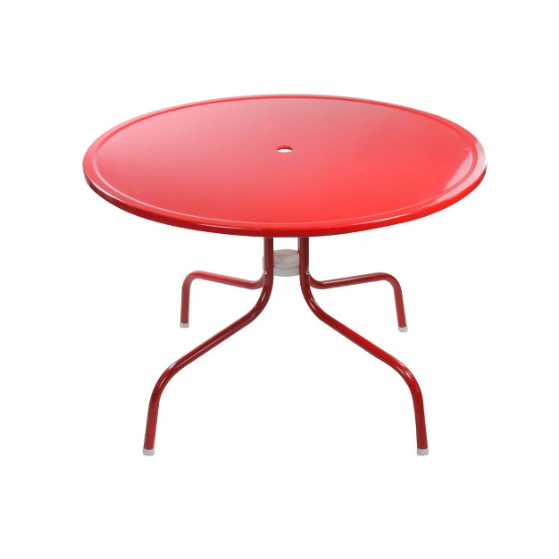 Northlight 39 25 inch Outdoor Retro Metal Tulip Dining Table Red