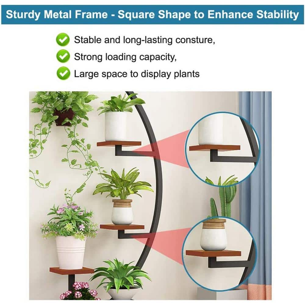 5-Tier Metal Plant Stand， Curved Metal Display Rack for Garden， Patio， Balcony (White 2-Pack) B08NZ7QQ6B